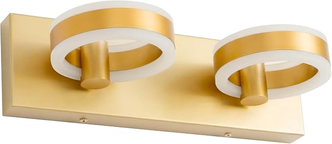 LED Bathroom Light Fixtures, 15inch Gold Vanity Lights, Modern 2 Light Acrylic - Image 5