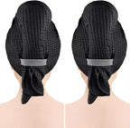 GLIMGLINT 2 Pack Black Microfiber Hair Towel Wrap by Unknown