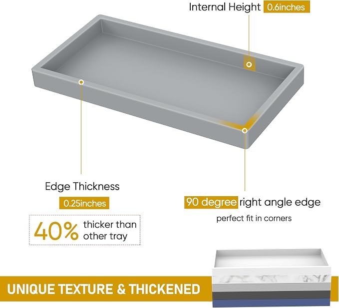EG-SIPRO High-Grade Thickened Silicone Rectangle Bathroom Vanity Tray - Image 2