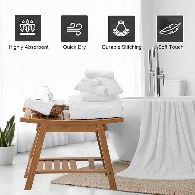 Hand Towels Set 2 Pack-16“x31”, Ultra Soft Microfibers Bathroom Towel Set - Image 5