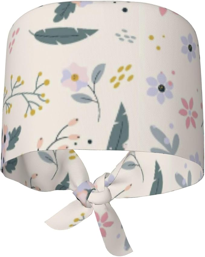 Adjustable Scrub Cap with Buttons & Sweatband, Working Hat with Elastic Tie Back - Image 9