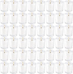 YOROXRG 48 Pack White Unscented Clear Glass Filled Votive Candles. Hand Poured by YOROXRG