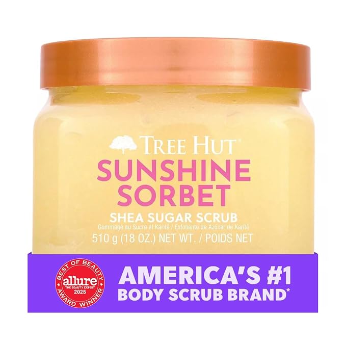 Tree Hut Sunshine Sorbet Shea Sugar Scrub, Exfoliating Body Scrub Removes Dead - Image 5