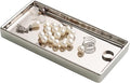 Jewelry Holder Ceramic Trinket Tray Rectangte Vanity Makeup Mirror Tray Silvery by Redelaenor