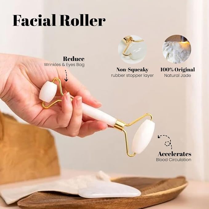 ROSELYNBOUTIQUE Gua Sha Facial Tools & Face Roller Original Face Massager - Image 5