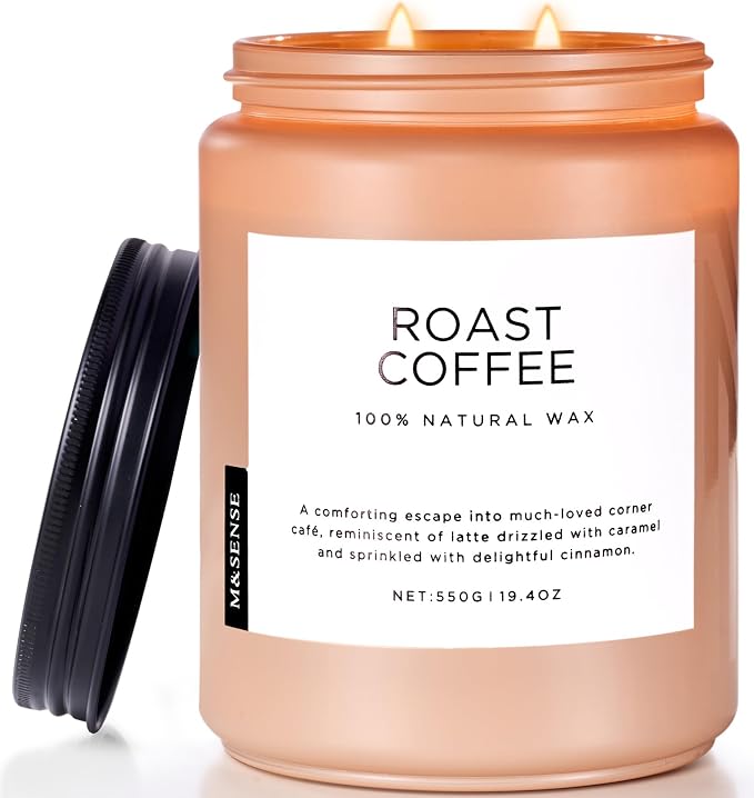 M&SENSE Coffee Scented Candles for Home, 19.4oz Soy Candles Non Toxic, 110 by MSENSE