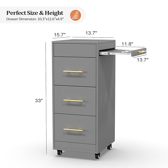 Salon Trolley Cart with Wheels, 3-Drawer Rolling Hair Styling Station, Mobile - Image 4