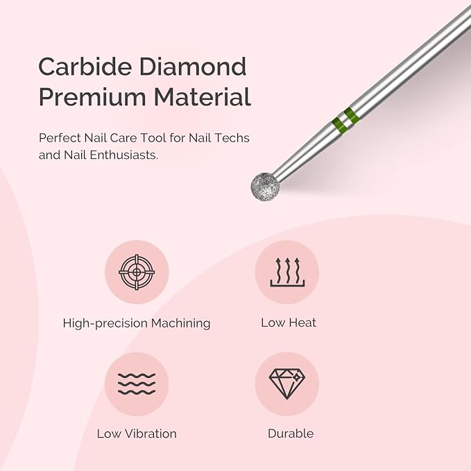 MelodySusie 4mm Ball Shape Cuticle Clean Nail Drill Bit 3/32'', Professional - Image 6