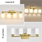 FonmYim Brushed Gold Bathroom Light Fixtures, 4-Light Modern Vanity Light Over - Image 7