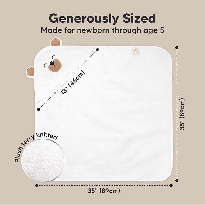 KeaBabies Hooded Baby Towel for Newborn - Image 4