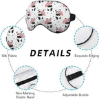 Cute Panda Bears Silk Eye Mask Sleep Mask Dandelion Pink Flower Cute Cartoon - Image 3
