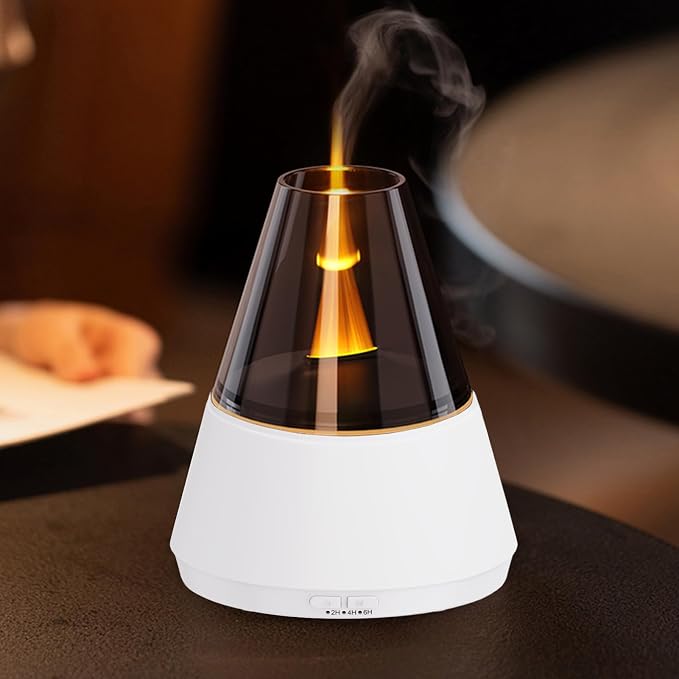 Flame Essential Oil Diffuser, Upgrade 7 Colour Lights Aromatherapy Diffuser by Gzvxuny