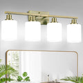 MOKATNG 4-Light Bathroom Light Fixtures, Aged Brass Vanity Light by Bathroomlightfixtures