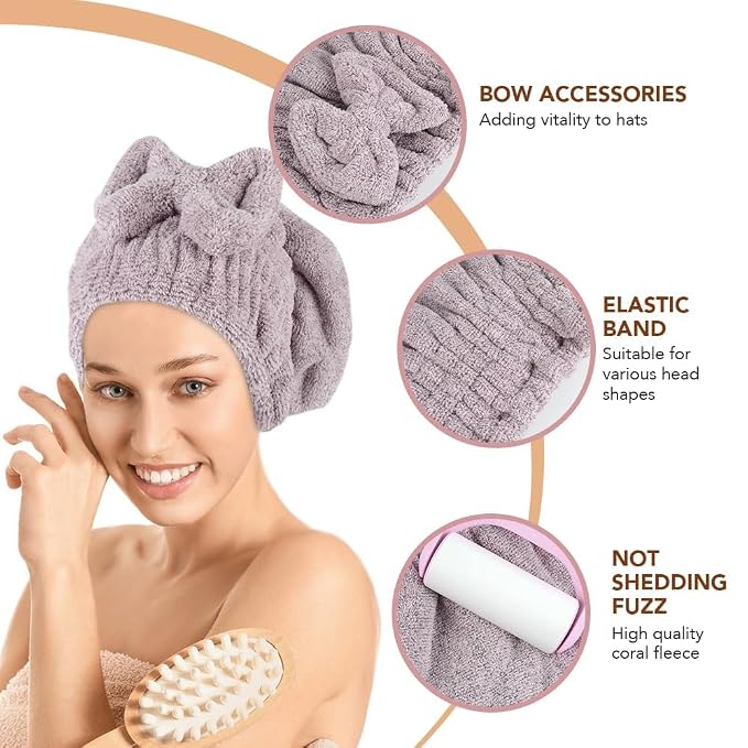 SUNLAND Large Microfiber Hair Drying Caps - Image 3