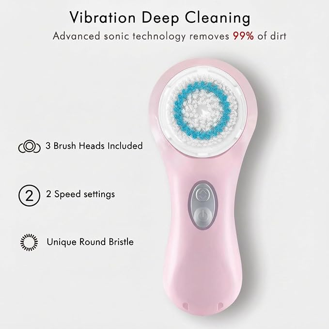 Microtree Electric Facial Cleansing Brush, No Rotation, Sonic Vibrating Deep - Image 3