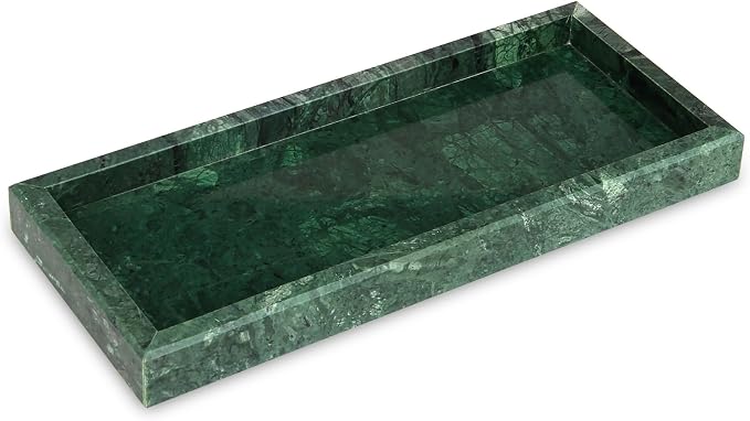 Marble Bathroom Vanity Tray, Luxury Natural Stone Small Decorative Tray by HESHIBI