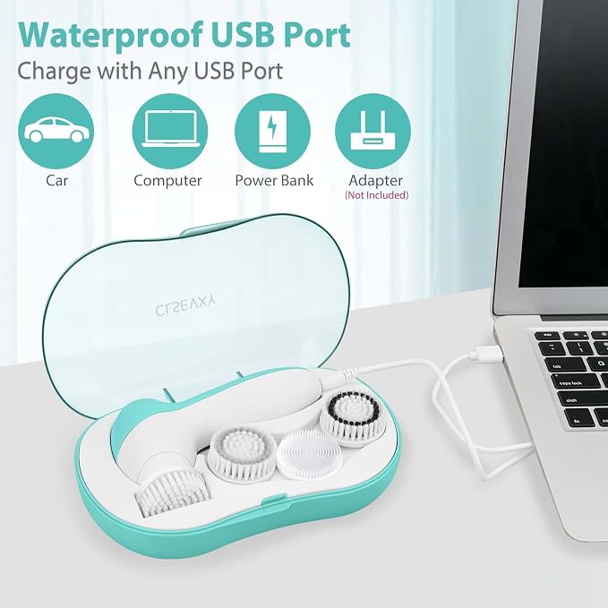 Rechargeable Facial Cleansing Spin Brush Set - Image 6