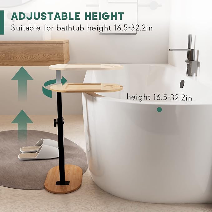 Yumkfoi Bamboo Bathtub Tray Table - Image 4