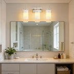SOLFART Brushed Nickel Bathroom Light Fixtures, 3-Light Modern Vanity Light - Image 3