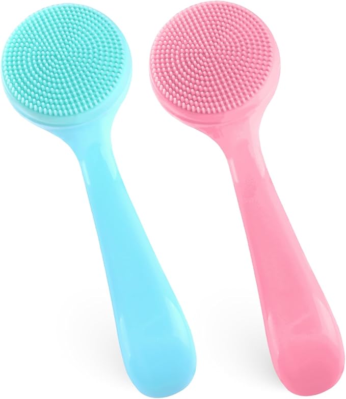 2Pack Silicone Face Brush Manual Face Scrub Brush Soft Facial Brushes by DIVINA+VITAE