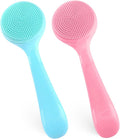 2Pack Silicone Face Brush Manual Face Scrub Brush Soft Facial Brushes by DIVINA+VITAE