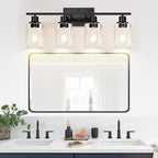 Indoi 4-Light Bathroom Light Fixtures, Matte Black Modern Vanity Lights - Image 6