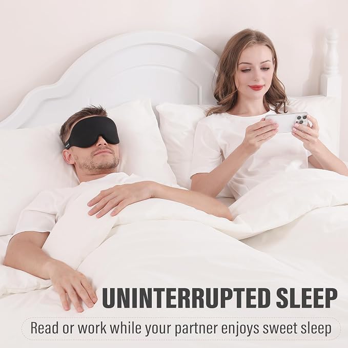 YIVIEW Sleep Mask for Side Sleeper, Complete Light Blocking 3D Pink Sleeping - Image 7