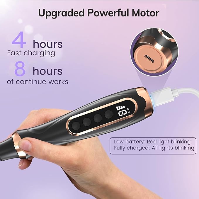 Professional Manicure Pedicure Kit Cordless Electric Nail File Set 6 Speed - Image 4