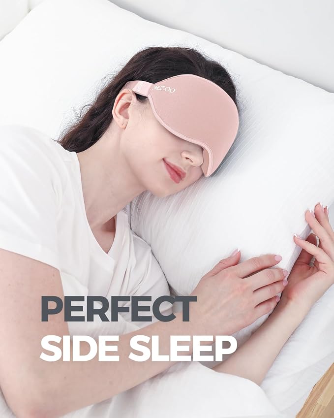 MZOO Luxury Sleep Mask for Back, Side Sleeper, Complete Light Blocking Sleeping - Image 2