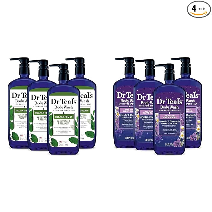Dr Teal's Body Wash with Pure Epsom Salt, Relax & Relief with Eucalyptus & by DrTeals