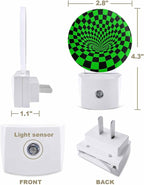 Night Lights Auto Sensor Green Black Checker Night Light 3D Abstract Mosaic - Image 2