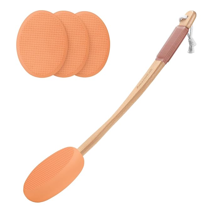 AmazerBath Lotion Applicator for Back, 4 Replaceable Pads by AmazerBath