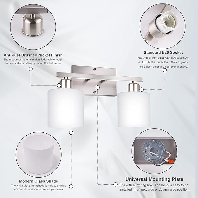 Bathroom Vanity Light Fixture Over Mirror - Image 6