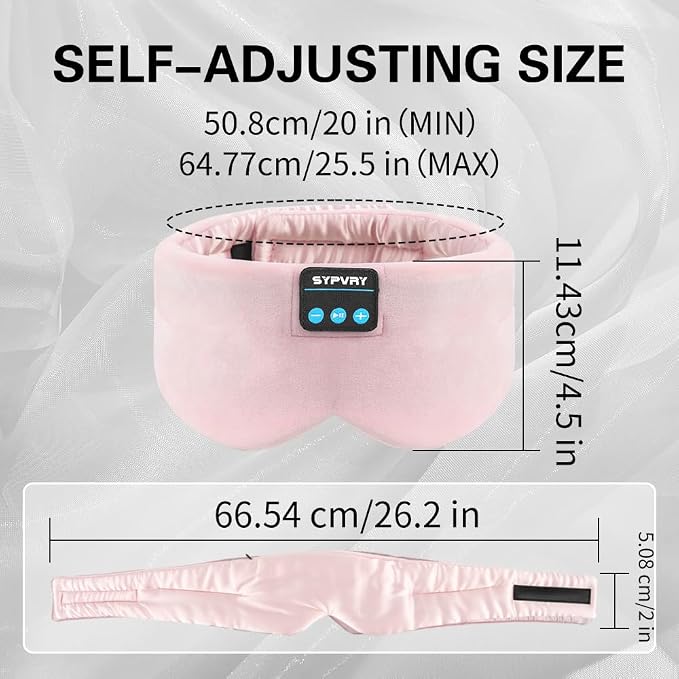 Sleep Mask Bluetooth 5.4 Headphones Soft Wireless Headband Eye Mask Blackout - Image 6