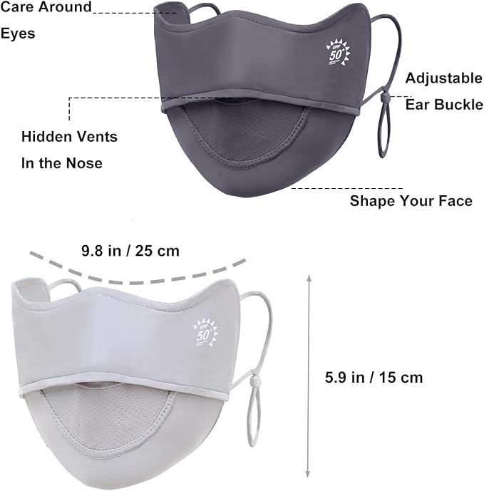 2Pcs UV Face Mask, Sun Masks for Women, Cooling Breathable Face Cover for - Image 5