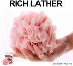 Loofah Sponge Bath Sponge for Women Men 4 Pack - Image 2