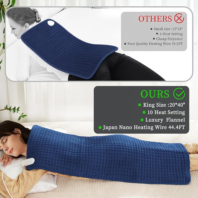 Electric Heating Pad for Back Pain Relief, Heating Pad for Period Cramps Neck - Image 4