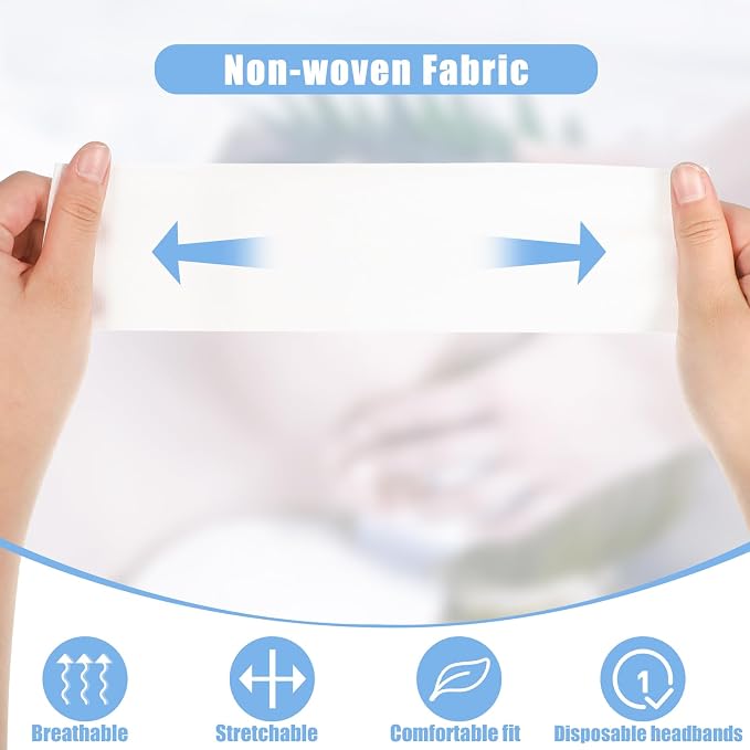 obeoby 100 Pcs Disposable Spa Headband - Image 2