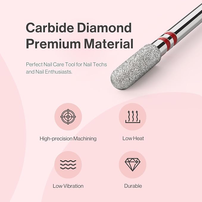 MelodySusie 3mm Rounded Top Barrel Cuticle Clean Nail Drill Bit 3/32'' - Image 6