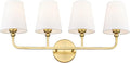 Bathroom Light Fixtures, 4 Light Brushed Gold Vanity Lights by Metwet