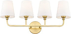 Bathroom Light Fixtures, 4 Light Brushed Gold Vanity Lights by Metwet
