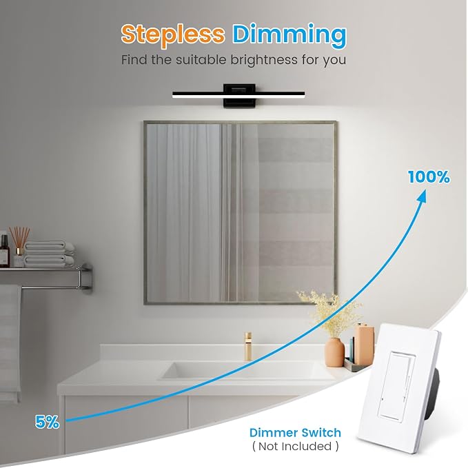 VOLISUN Modern Bathroom Vanity Light 24 inch, 14W Dimmable 5CCT Led Bathroom - Image 4