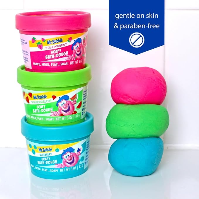 Mr. Bubble Soapy Bath Dough, Three Assorted Colors and Scents - Image 3