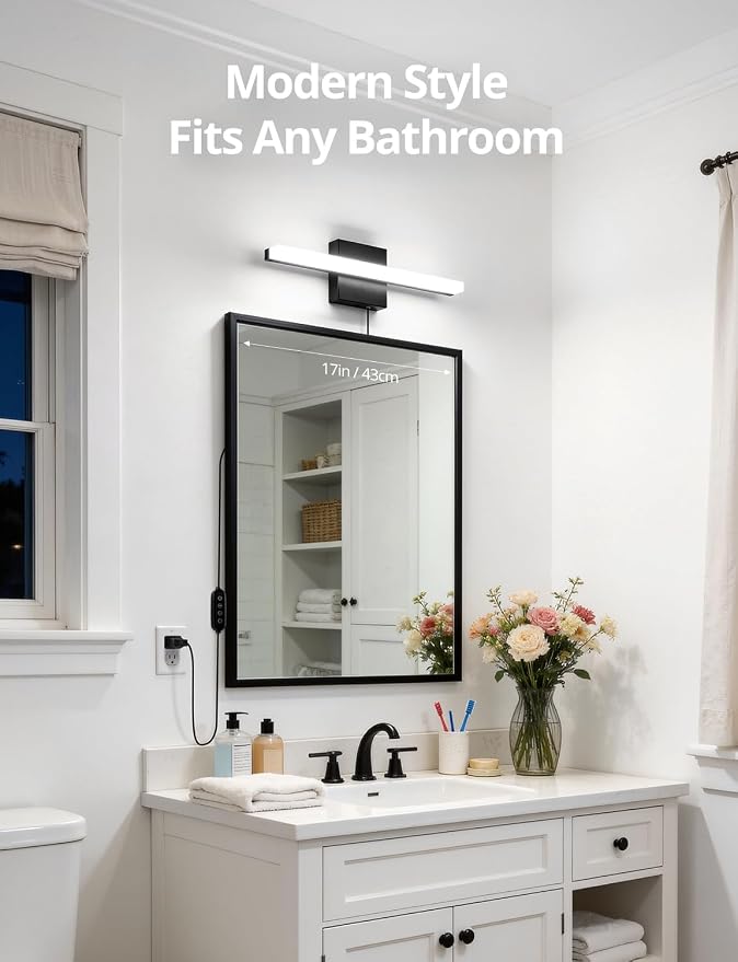 Combuh Black Plug in Vanity Light Bar Corded - Image 7