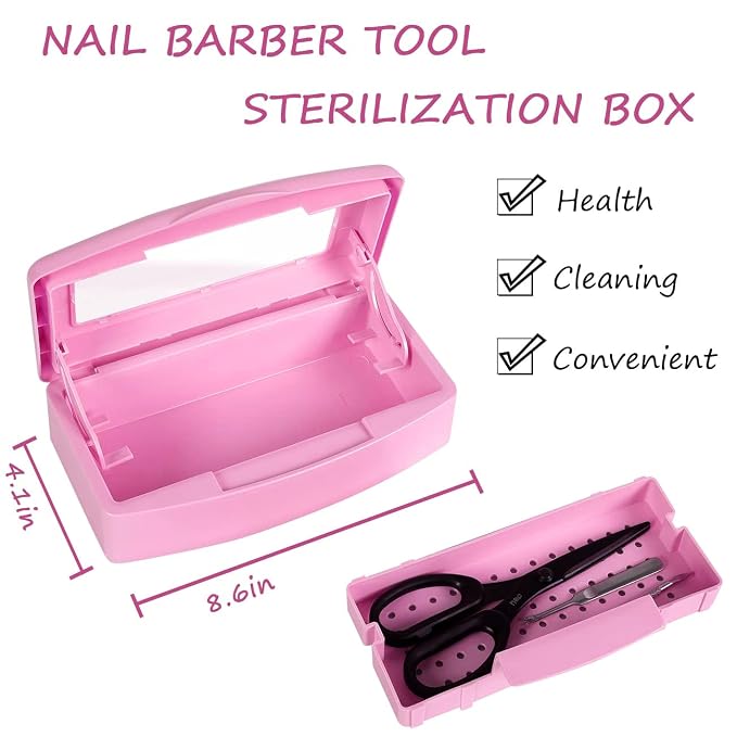 Gusnilo Nail Tool Sterilizer Box Disinfectant Jar Plastic Disinfectant - Image 2