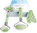 kimkoo Jade Roller and Gua Sha for Face-3 in 1 Kit by LDREAMAM