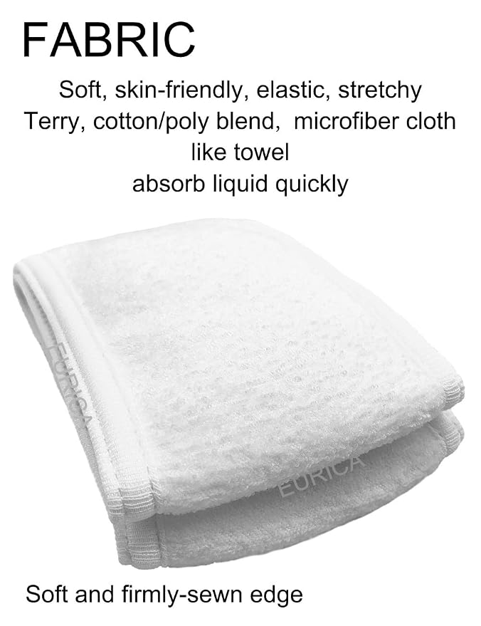 EUICAE Spa Headband, 6 Pack White - Image 2