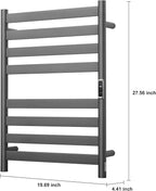 Heated Wall Mounted Electric Towel Warmer Rack, Timer & Temperature Control - Image 4