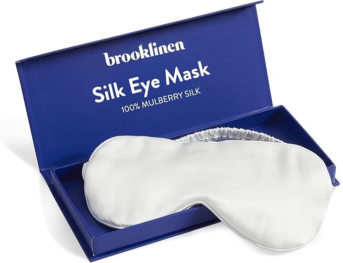 Brooklinen Silk Eye Mask for Sleeping – Ivory, 100% Mulberry Silk Sleep Mask by Brooklinen