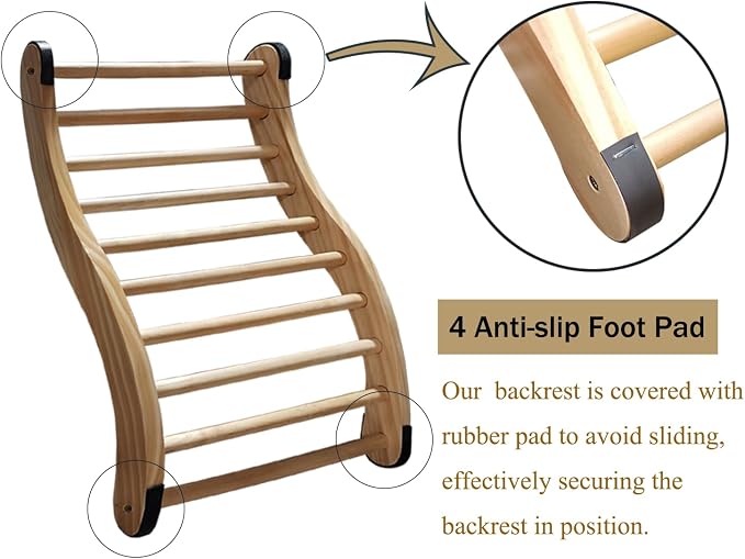 Non-Toxic Cedar Sauna Backrest for Barrel or Infrared Sauna, - Image 3